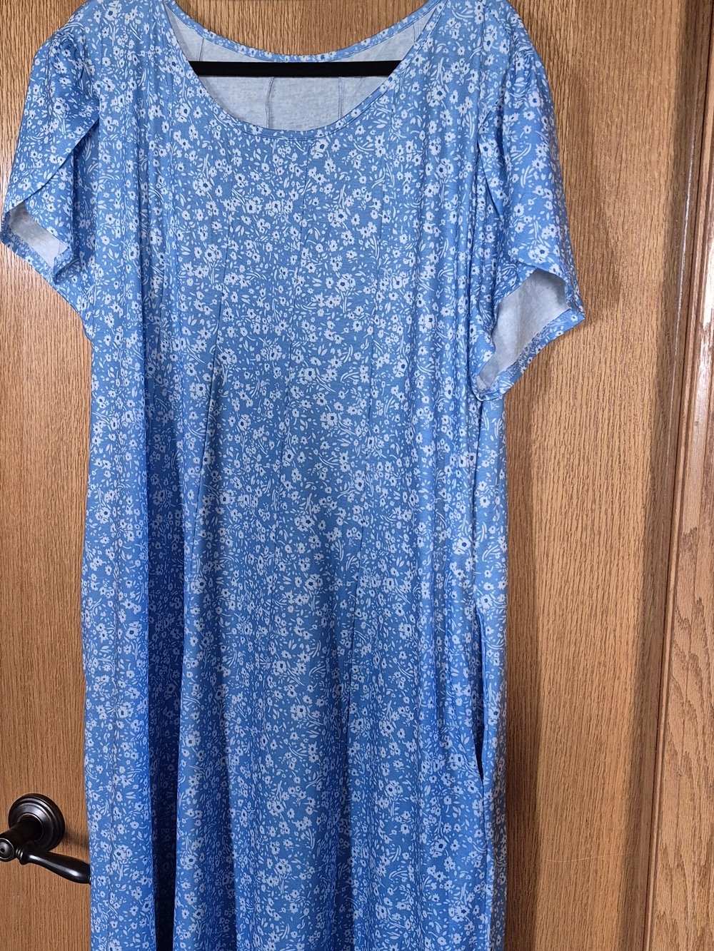 zeagoo Light Blue Floral Midi Dress with Short Flutter Sleeves - Picture 7 of 7